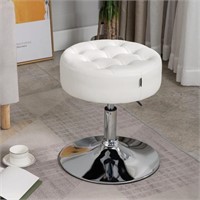 Tufted Adjustable Swivel Makeup Ottoman Stool