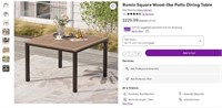 E2018 Square Wood-like Patio Dining Table