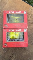 Set of vintage wide range rectangular fog lamps.
