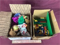 Box With Beanie Babies And Legos