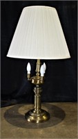 Brass Lamp w/3 Brass Candlestick Features