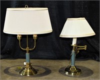 2 Brass/Green Lamps