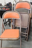 4 Vinyl Seat Folding Card Table Chairs
