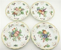 Four Hand Painted Colonial Williamsburg Plates