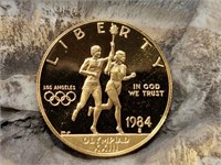 1984 Gold Olympic $10 Proof Coin in Case