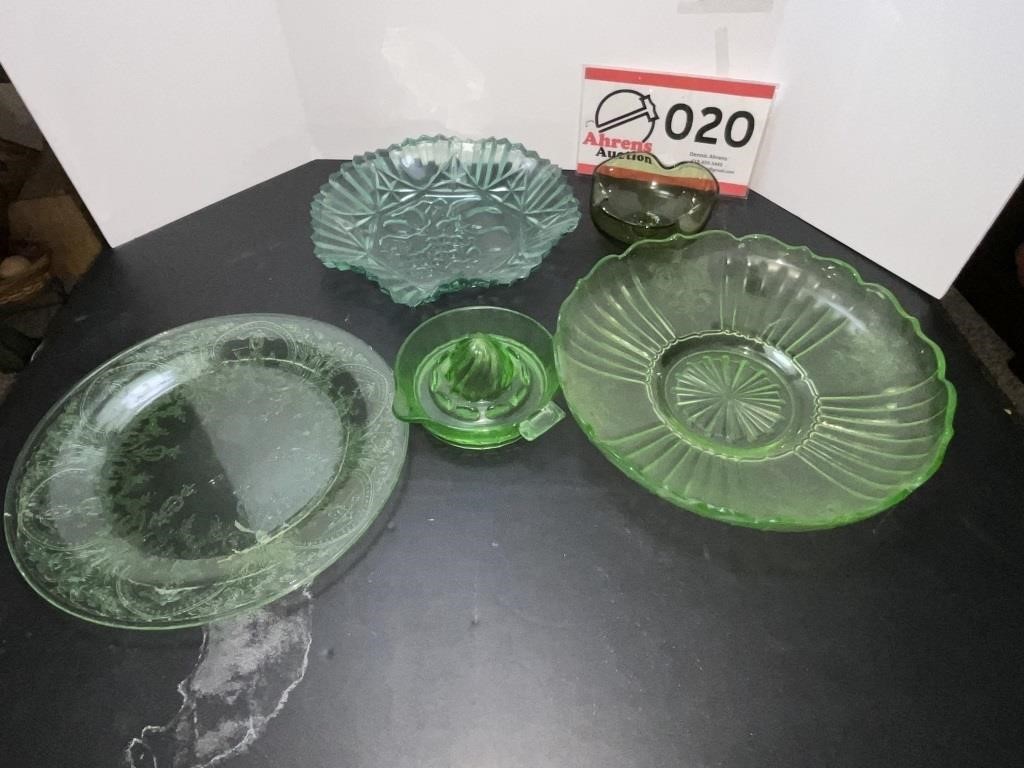 Green depression glass