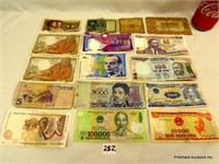 16 Piece Foreign Bill  (Currency) Lot