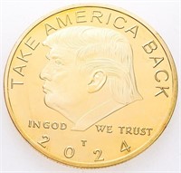 24kt Gold Overlay - Trump 2024, Medallion