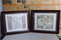 British Isles & World Map Framed Art Prints