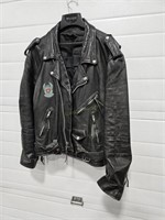 VINTAGE LEATHER MOTORCYCLE JACKET SIZE UNKNOWN