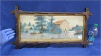 antique watercolor painting in frame by woodard