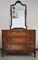 Antique Chest of Drawers & Wall Mount Mirror