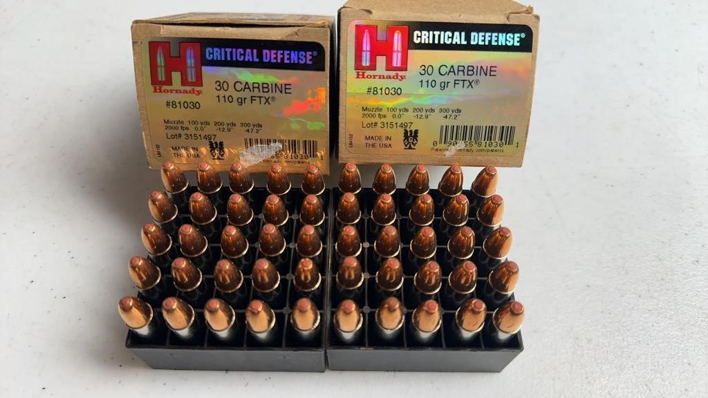 50 rds Hornady Critical Defense 30 Carbine 110 gr