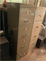 Tan metal file cabinet