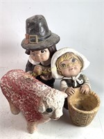 Chalkware Pilgrims & A Sheep