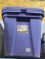 HDX Storage Totes-20Gal, 3 Totes-2 Lids ONLY