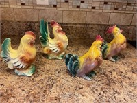 LOT OF 4 ROOSTER & HEN DECOR