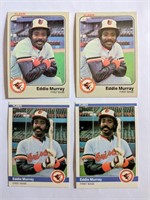 4 Eddie Murray Cards 1983 & 1984 Fleer Each