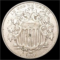 1867 No Rays Shield Nickel LIGHTLY CIRCULATED