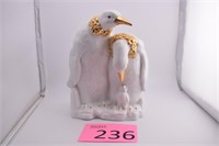 Glazed White Porcelain Penguins