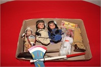 Box of Native American Dolls