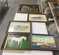 5 framed paintings-