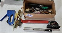 variety of tools w/stapler & lazer level