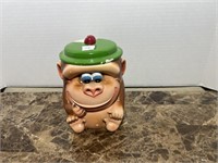 CERAMIC MONKEY JAR W/LID MADE IN JAPAN