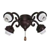 4-Light Venetian Bronze Ceiling Fan Shades LED Lig