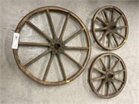 3 Wooden Spoke Wheels