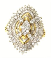 14kt Gold Marquise 1.00 ct Diamond Cocktail Ring