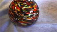 2-Vintage Roy-al Swirl blown glass paperweight