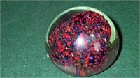 Vtg Controlled Bubble Red/Blue Paperweight