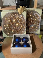 GOLD & BLUE CHRISTMAS ORNAMENTS
