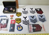Asst Military Patches, Pin, Medals, Etc