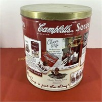 Campbell's round storage tin 9 x 11