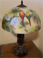 Cast Resin Table Lamp with Parrot Shade