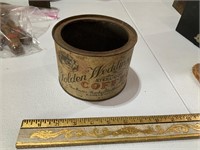 Vintage Golden Wedding Steel Cut Coffee Tin