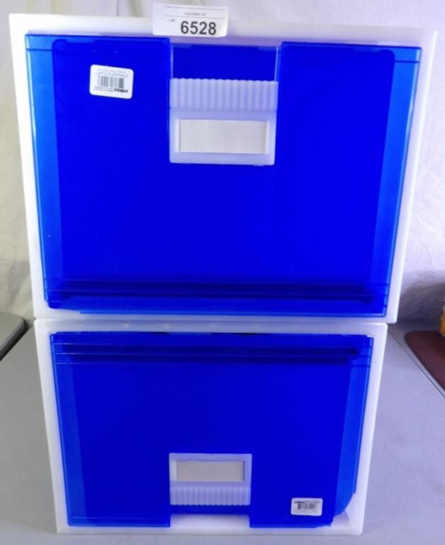 2 Storex Storage Drawers Frost Indigo