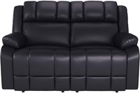 Relax A Lounger Ginny Reclining Loveseat, Black