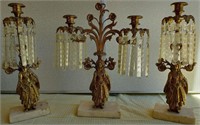 804 - 3 ORNATE CANDLE HOLDERS 16"H