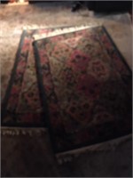 (2) Matching Oriental Style Area India Rugs 66X 42