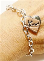 7" Sterling Silver "Be Yourself" Bracelet 6.5g