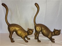 Pair of brass decorative cats
