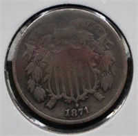 1871 Large 2 Cent
