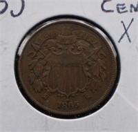 1865 2 Cent Coin