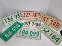 7 Sask. License Plates