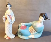 Seyei Porcelain Geisha Decanter & Small Figurine