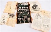 Antique Singer Attachments Box and Instructions