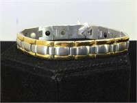 Wide Stainless Steel magnetic bracelet by